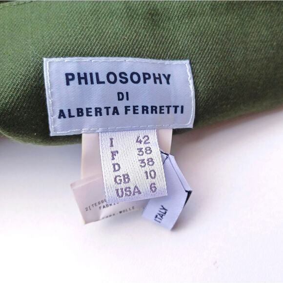 Philosophy di Alberta Ferretti Forest Green Romantic Fall Skirt | Italian Fall - Picture 6 of 16